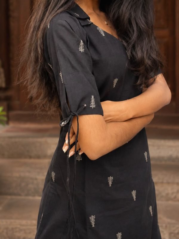 Black Handloom Cotton Co-Ord Set - view 2