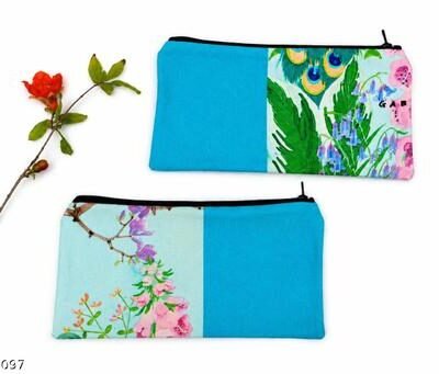 Premium Cotton Mobile & Makeup Pouch for Women | Multipurpose Zipper Organizer Bag | Travel Cosmetic Pouch | Phone, Cash, Cards & Accessories Storage | Stylish Printed Design