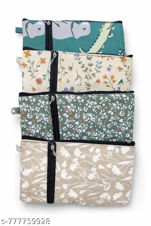 Fabric Zip Pouch  - Cotton Pouch with Zip  Printed Zip Pouch - Multipurpose Pouch - Travel Pouch  - Makeup Pouch  - Utility Pouch  Organizer Pouch