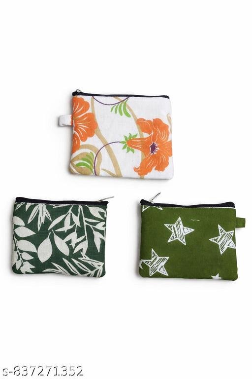 Coin holder • Earphone pouch • Small makeup pouch • Key holder pouch • Travel mini pouch -  3 pieces set Assorted