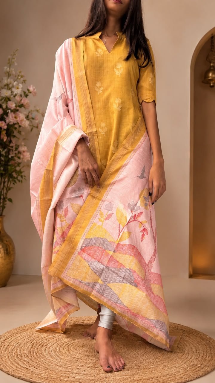 Golden Bloom Silk Cotton Set - view 2