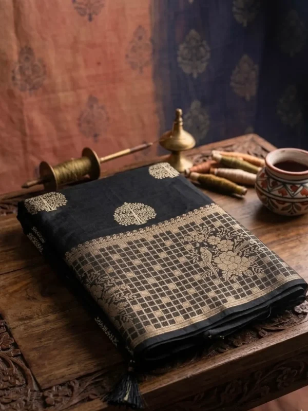 Alai – Black Viscose Georgette Saree