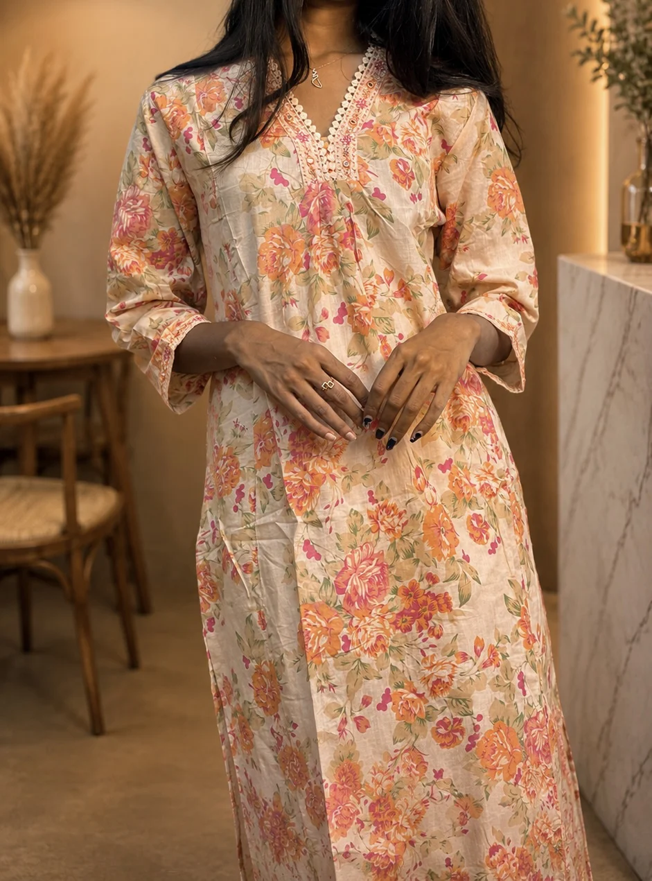 Floral Printed Kurta Pant Set